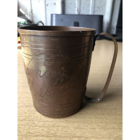 1934 Custom Engraved Chicago World's Fair Solid Copper 4” Mule Style Mug Rare - Picture 1 of 5